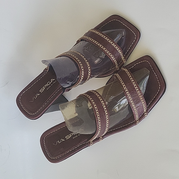 Via Spiga women's sandals shoes brown leather size 10M - Picture 1 of 13